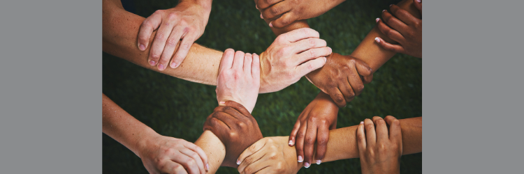 Multiracial hand bridge